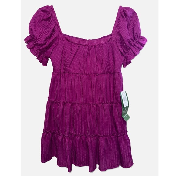 B. Smart Brand-  Women’s Magenta Color ruffle short sleeve dress size SMALL - Picture 4 of 13